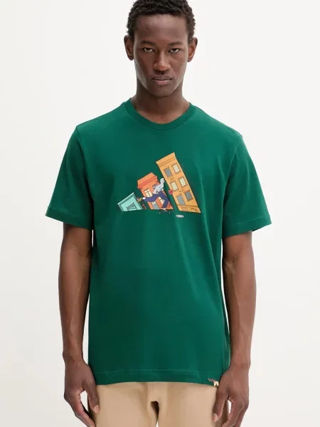 Тениска adidas Doodle Hunt Skate Graphic T-Shirt с принт зелено