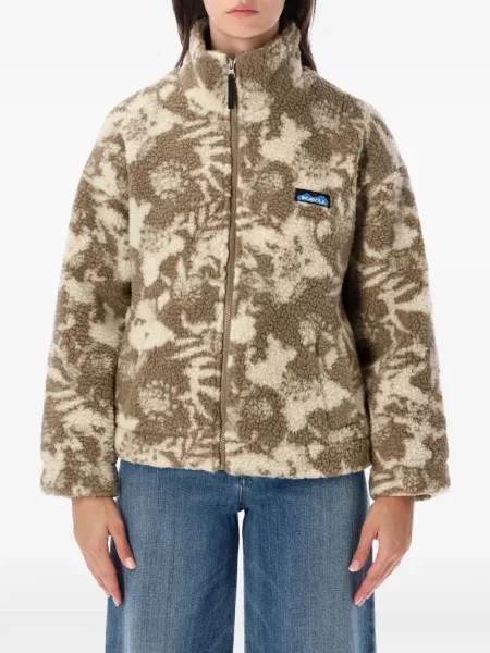 Geacă Kavu din fleece cu model floral cu imagine maro