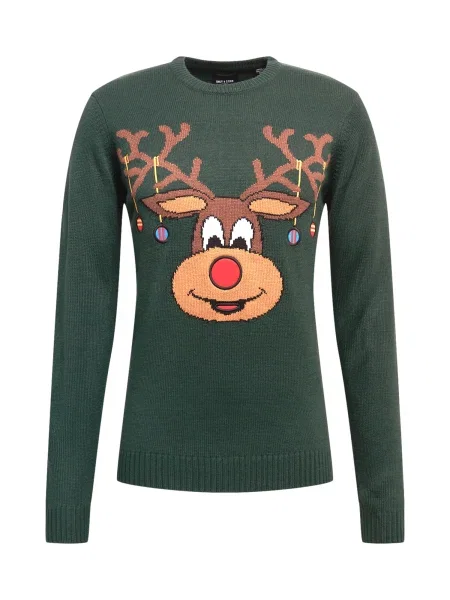 Only & Sons Pulover XMAS albastru / maro / maro deschis / verde închis roșu