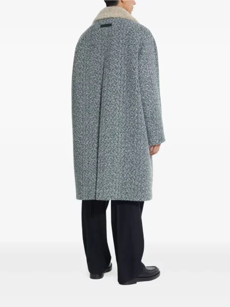 Palton Zegna cu model herringbone albastru