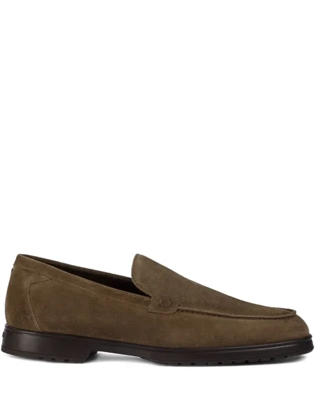 Pantofi loafer Doucal's din piele de căprioară slip-on maro