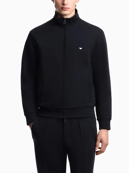 Кофта Emporio Armani темно-синій бавовна/поліестер/еластан синій
