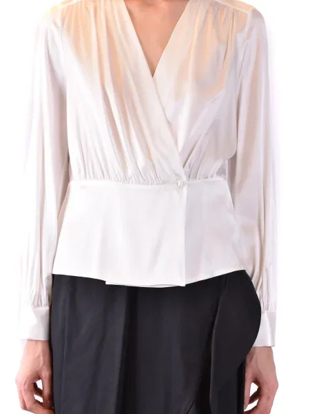 Bluză Pinko din satin cu mâneci lungi lungă negru