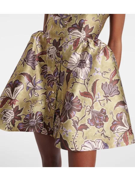 Rochie Alemais cu model floral verde