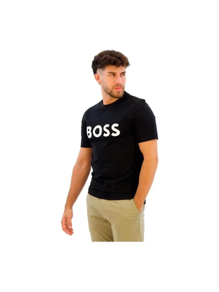 BOSS t-shirt z nadrukiem czarny