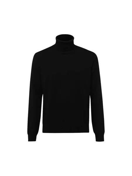 Sweter z golfem Malo wełniany czarny