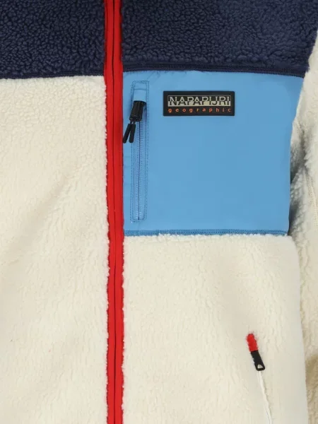 Geacă Napapijri din fleece alb
