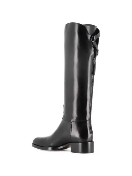 Botine Sartore din piele cu cataramă negru