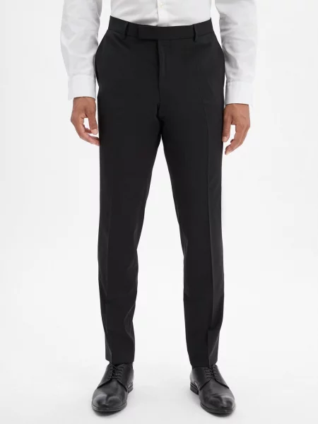 BOSS spodnie z wełny dziewiczej Baukasten H-Gio-MM-C-NF Mężczyźni Slim Fit jednolity 24 czarny