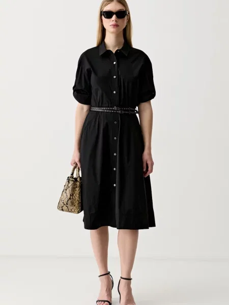 DKNY rochie evazată din cu negru