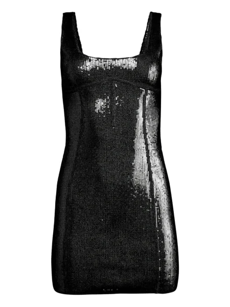 Rochie mini Fleur Du Mal cu paiete tricotate de costum negru