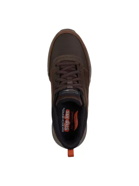 Sneakersy Skechers skórzane brązowe