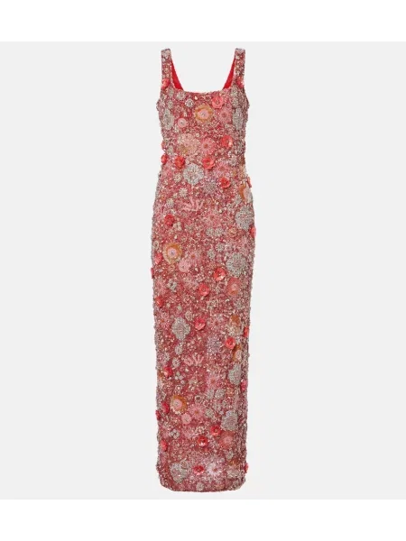 Rochie Rachel Gilbert cu model floral roșu