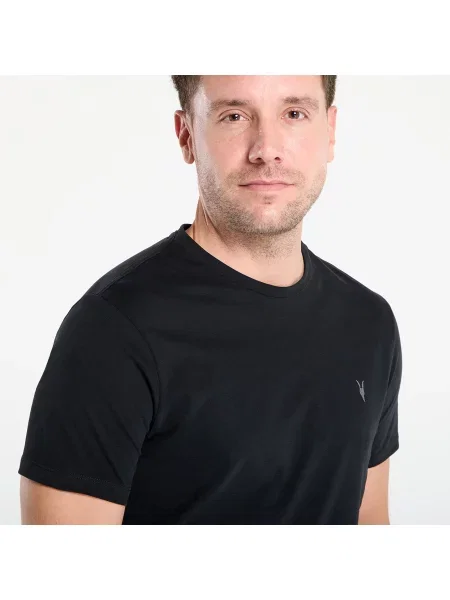 Koszulka AllSaints Brace Brushed Cotton Crew Neck T-Shirt Jet Black L czarna