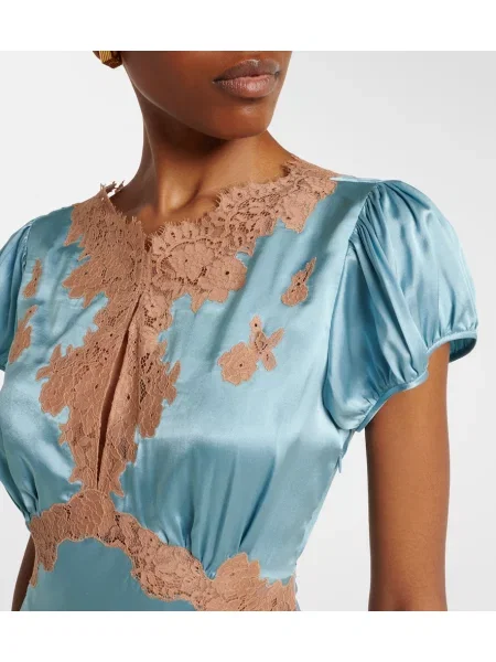 Rochie Dôen din satin albastru