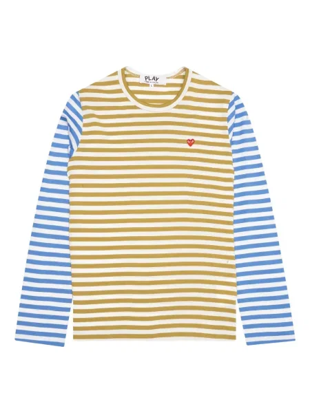 Tricou Comme Des Garcons Play cu dungi lung verde