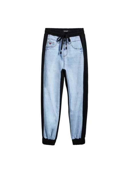 Desigual spodnie dresowe PEETERS niebieski gładkie czarne