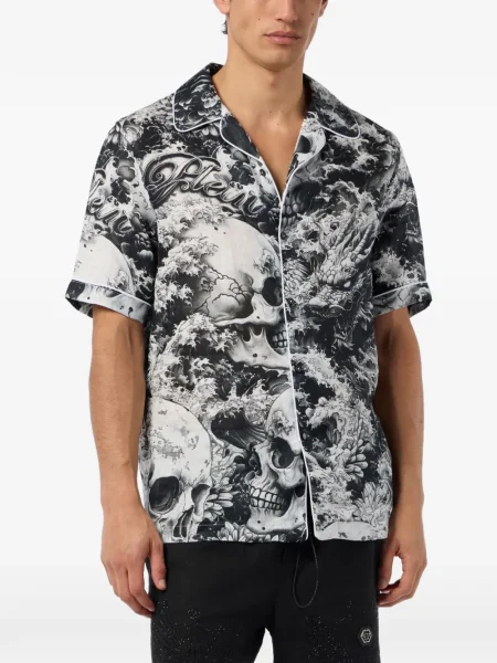 Cămașă Philipp Plein cu imagine negru