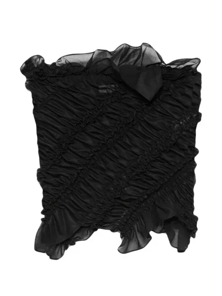 Top Magda Butrym cu volane negru