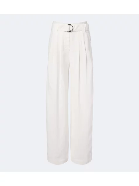Cu centură pantaloni Brunello Cucinelli alb
