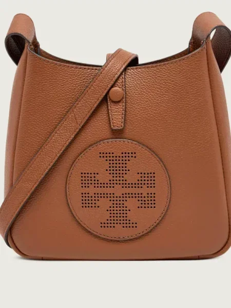TORY BURCH De piele geantă poștaș Miller Swing maro