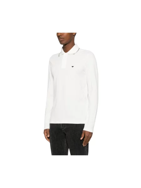 Koszulka polo Emporio Armani z logo biała