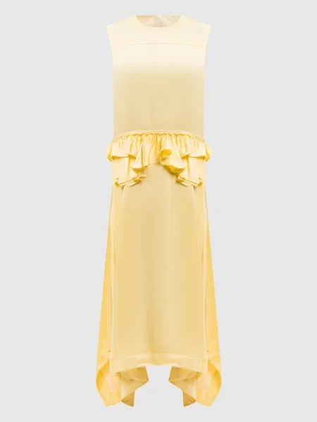 Платье с воланами Jil Sander желтое