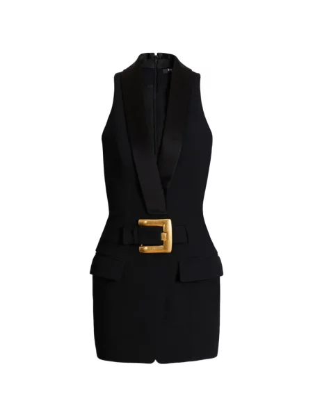 Scurt cu centură rochie Balmain negru