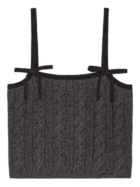 Top Ganni tricotate gri