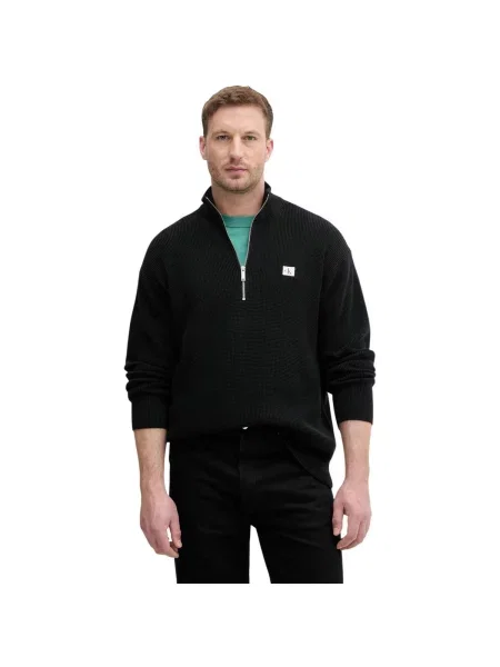 Calvin Klein Jeans Sveter / biela čierna