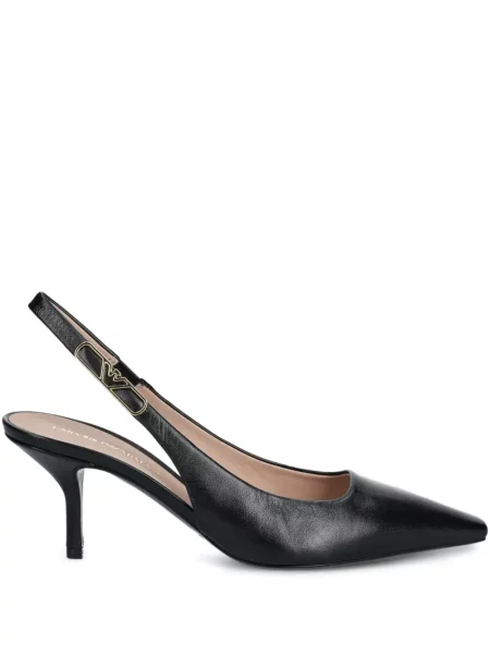 Pantofi cu toc Emporio Armani din piele slingback negru