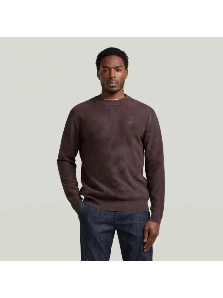 Dzianinowy sweter G-star brązowy