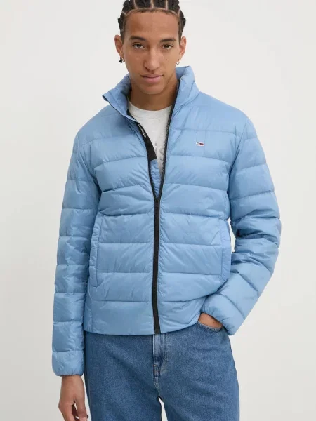 Пухено яке Tommy Jeans преходен модел синьо