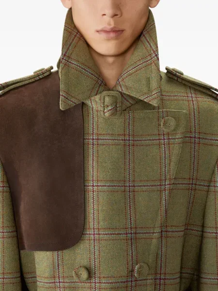 Trenci Thom Browne din tweed verde