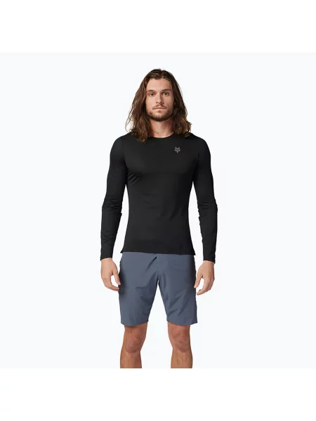 Ciclism tricou cu mânecă lungă Fox Racing negru