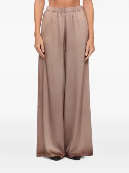 Pantaloni Avant Toi de mătase cu gradient maro