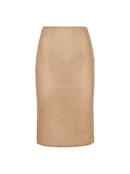 Spódnica Prada z siateczką z siateczki beżowa