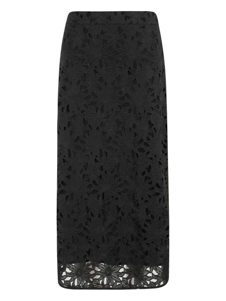 Spódnica midi Farm Rio w kwiatki koronkowa do kolan czarna