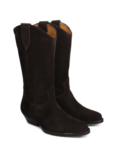Botine Anna F. din piele de căprioară maro