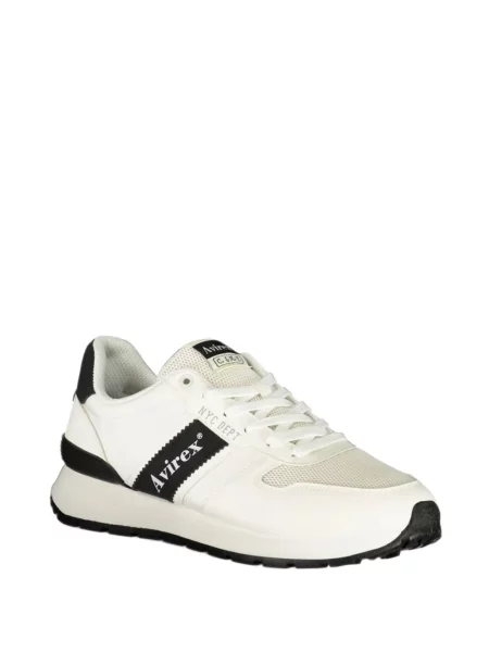 Sneakerși Avirex cu imagine plasă alb