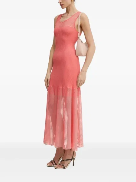 Sukienka midi Pinko plisowana do kolan garniturowa różowa