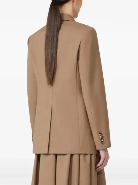 Marynarka Max Mara jednorzędowa z klapą brązowa