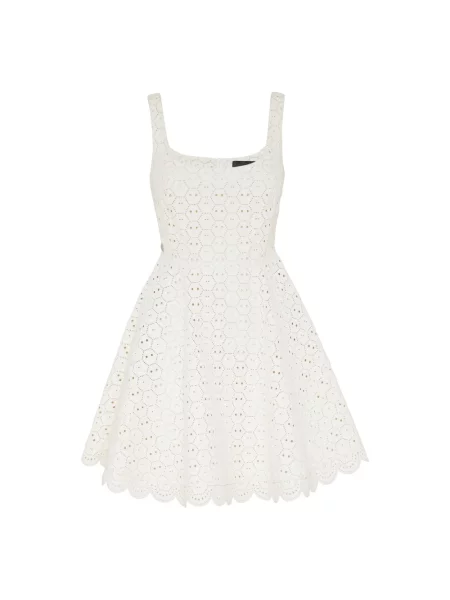 Sukienka Philipp Plein skórzana garniturowa biała