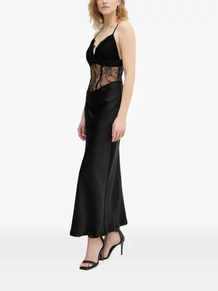 Rochie maxi Haveone din satin negru