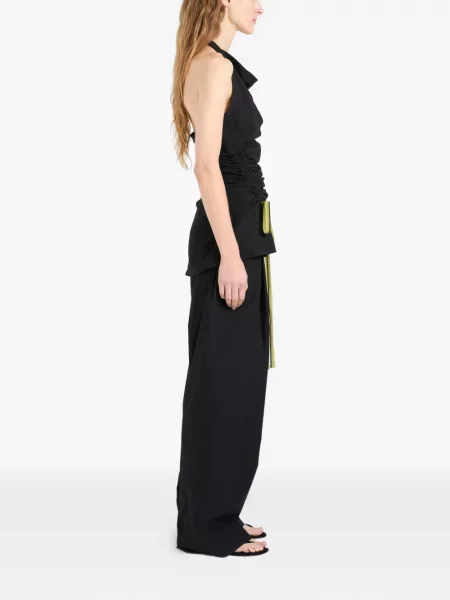 Top Proenza Schouler cu volane negru