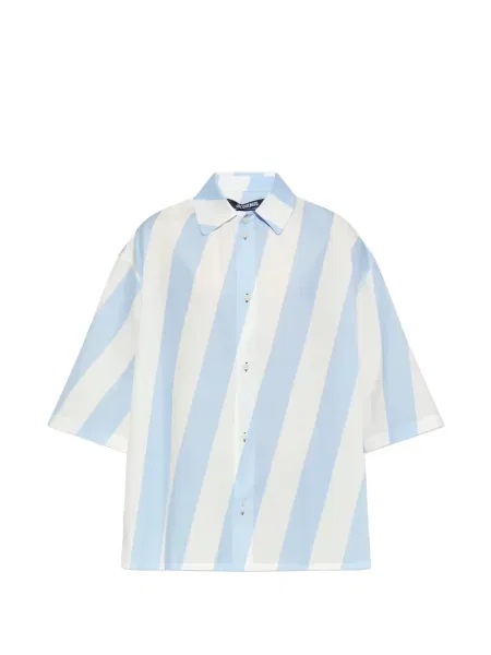 Pruhovaná krátká košile Jacquemus modrá