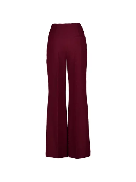 Pantaloni Roland Mouret de mătase roșu
