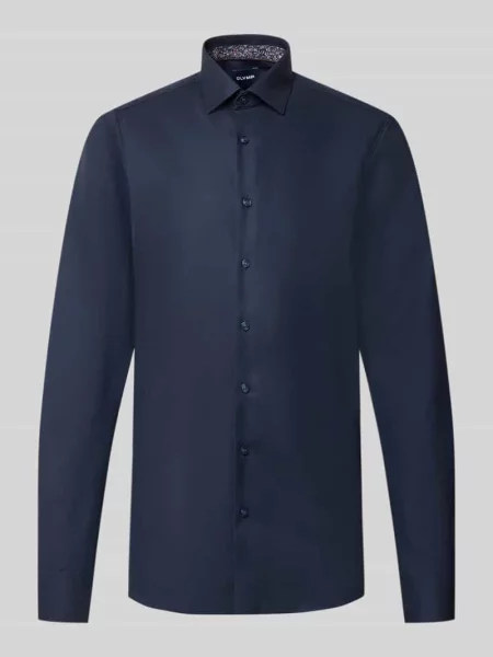 Body krój slim fit koszula biznesowa z bardzo długim rękawem Olymp Level 5 granatowa
