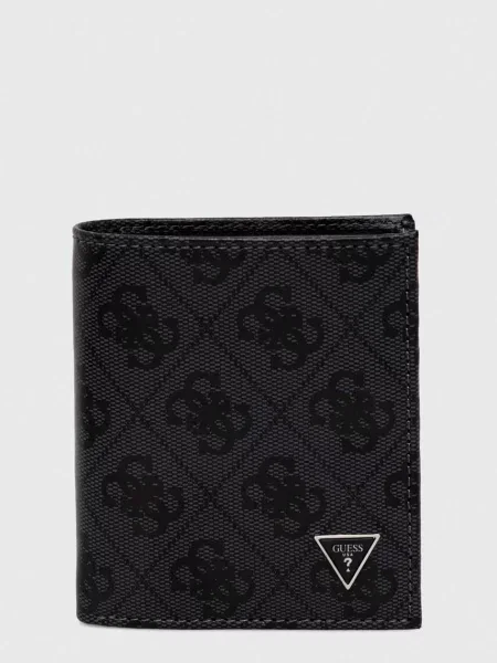 Usnjena denarnica Guess črna