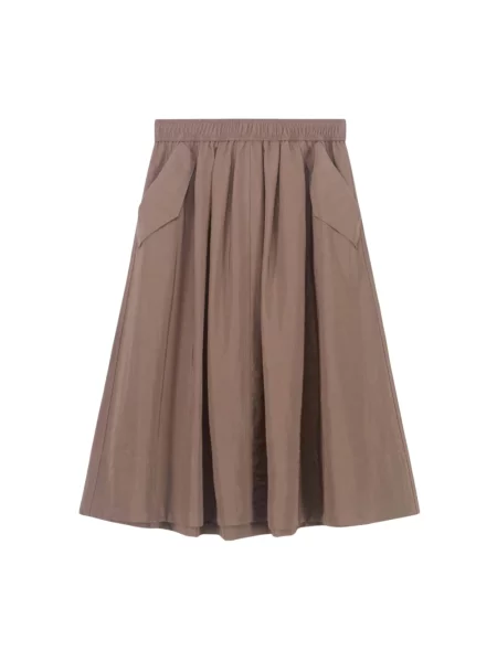 Spódnica midi 8pm do kolan brązowa